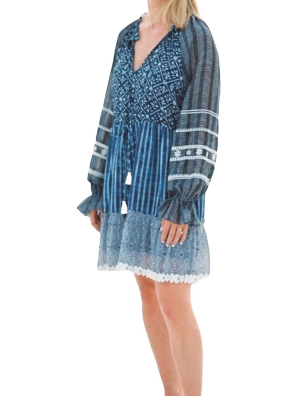 Hemant and Nandita Susan Tunic Dress with Tassels size M